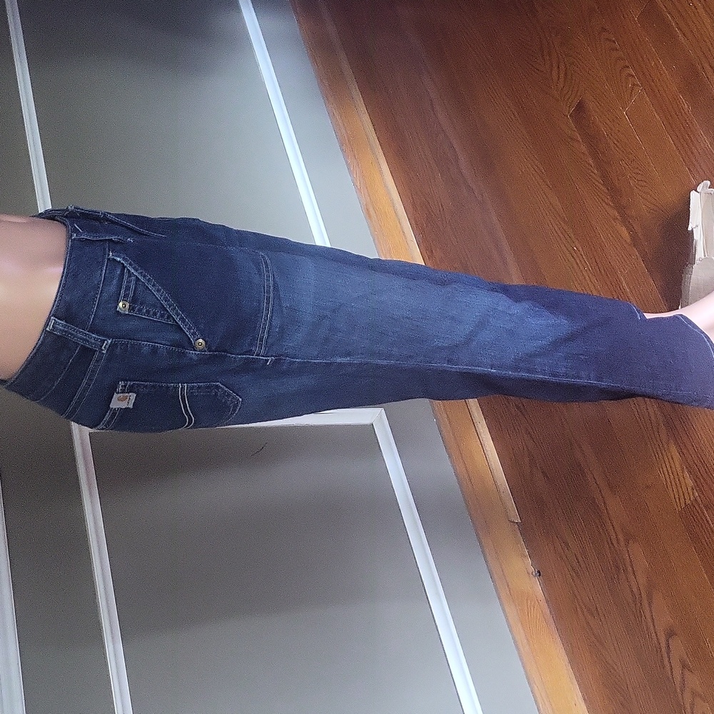 Carhartt Curvy Fit Blue Straight Leg Jeans Classic Style Size 2 - Picture 4 of 11